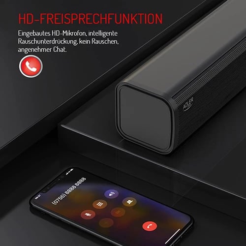 Altoparlant me orë zgjimi, Adler AD 1191, Bluetooth 5.0, stereo 2x5W, SD/USB/AUX, bateri 1200 mAh, i zi