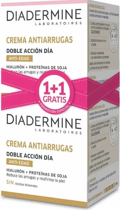 Krem ditës kundër rrudhave Diadermine Double Action unisex, 2x50ml