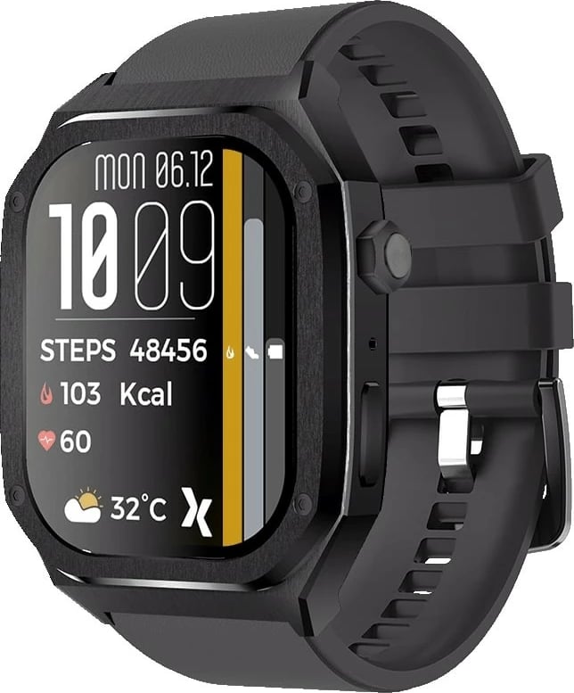 Smartwatch Maxcom FW65 Iron S, 1.91", AMOLED, 128 MB, Bluetooth, Grafit, Set me 2 rripa