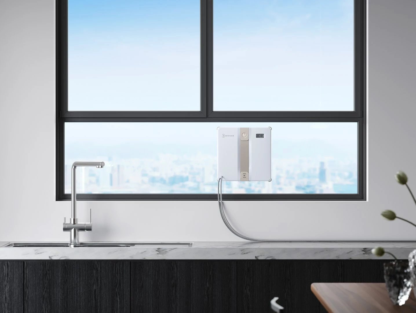 Robot pastrues dritare Ecovacs Winbot MINI, 3000 mAh, Bezhe