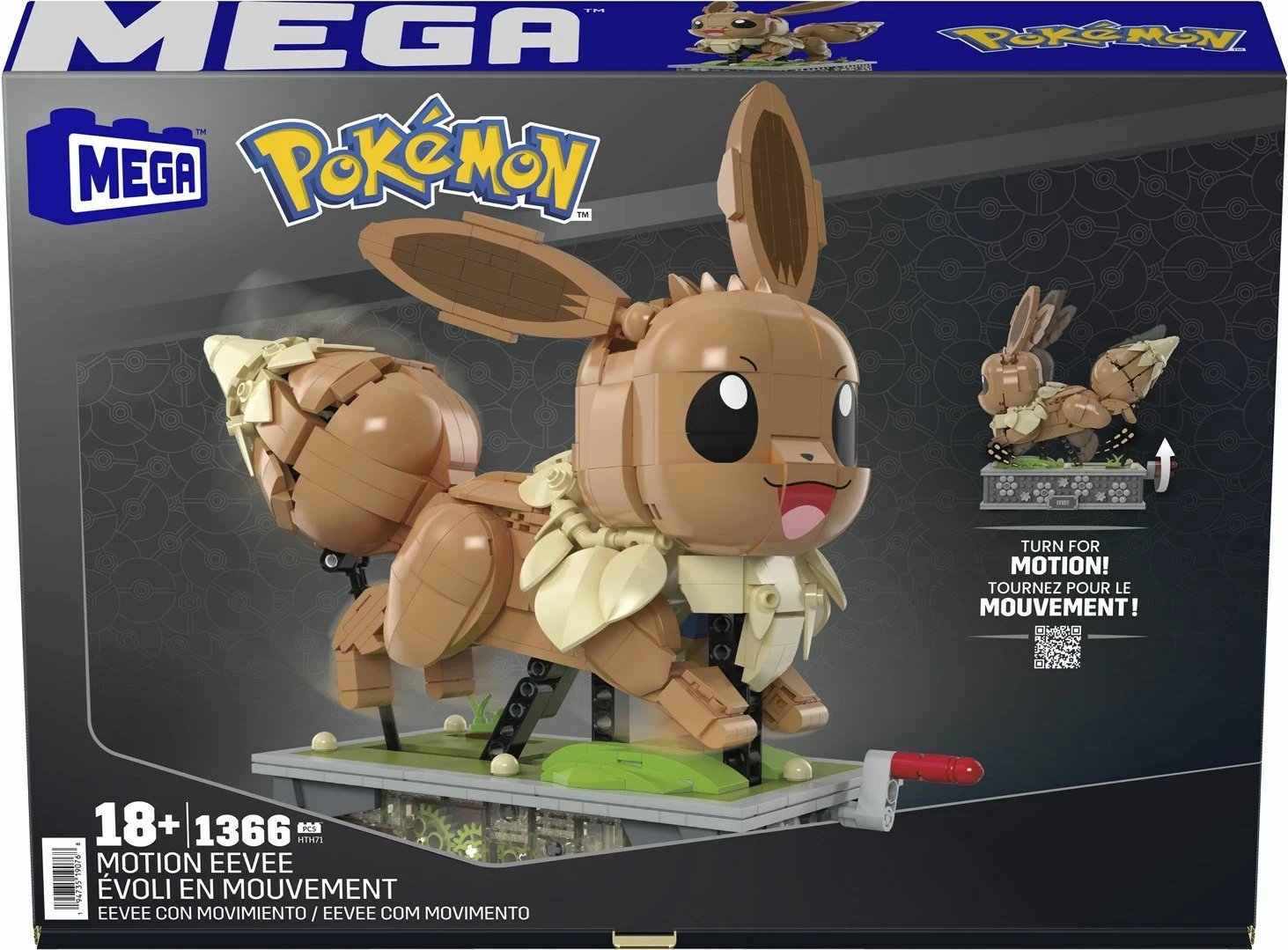 Set ndërtimi MEGA Pokémon Showcase Motion Eevee, Multikolor