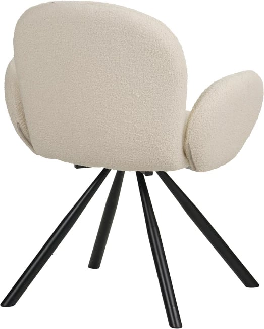 Karrige Garzele Inart, material teddy, ngjyrë bezhë, këmbë metalike të zeza, 68x66x82.5cm