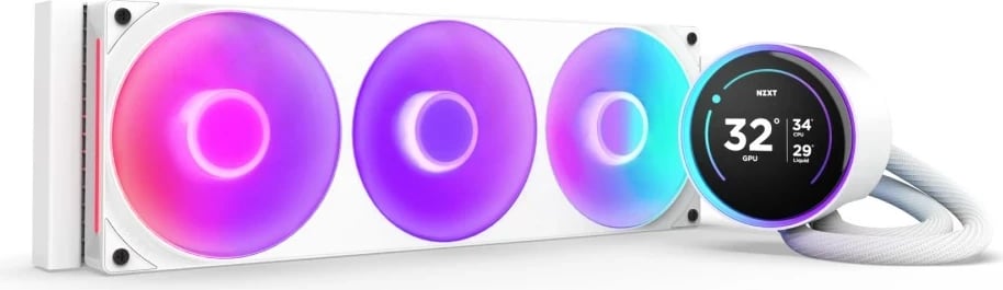 Ftohës me lëng për procesor NZXT Kraken Elite 360 RGB, 12 cm, i bardhë