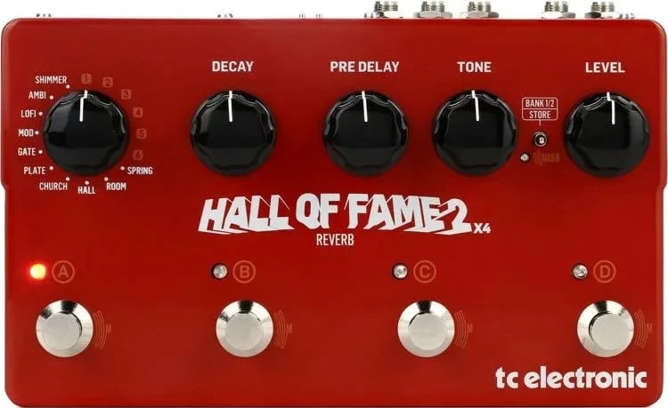 Efekt kitarë TC Electronic Hall of Fame 2 X4, Reverb, e kuqe