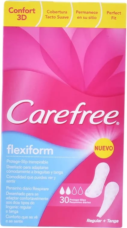Pantyliners Carefree Flexiform unisex 30 copë