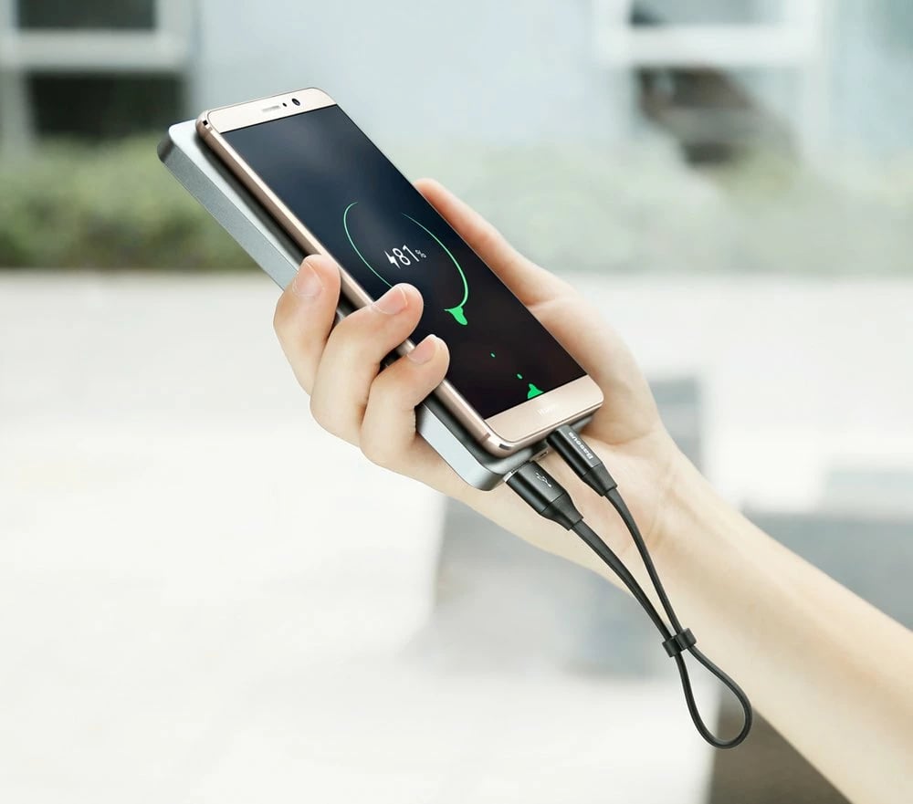 Kabllo Baseus Nimble CATMBJ-01, USB në USB-C, 0.23m, e zezë