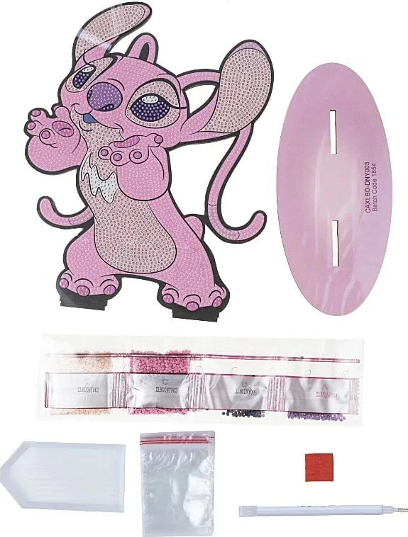 Set mozaiku me kristale Epee Crystal Art Buddies XL Angel, Lilo & Stitch, Rozë, 20-25 cm