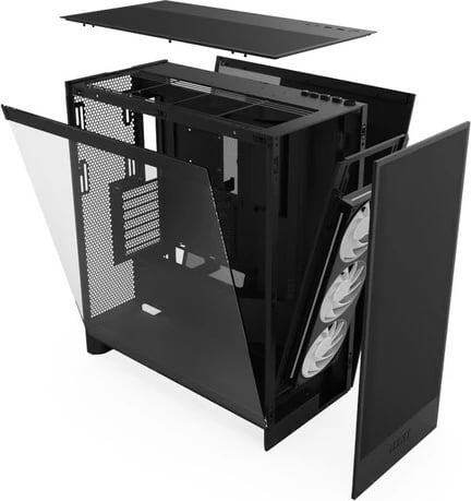 Kasë NZXT H7 Flow RGB, Midi Tower, xham i temperuar, e zezë