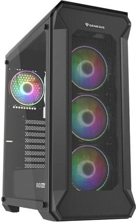 Kasë Genesis Irid 505 V2 ARGB, Midi Tower, 4x ARGB fan, ATX/Micro ATX/Mini ITX, e zezë