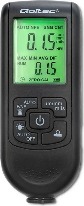 Matës trashësie boje Qoltec 50630 me ekran LCD, i zi