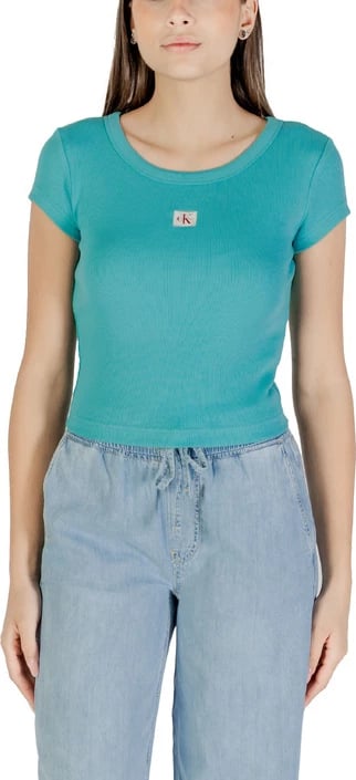 Maicë femra Calvin Klein Jeans, e kaltër e çelët