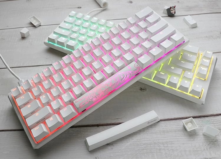 Tastierë mekanike Ducky One 3 Mini, RGB LED, PBT, USB Type-C, e bardhë