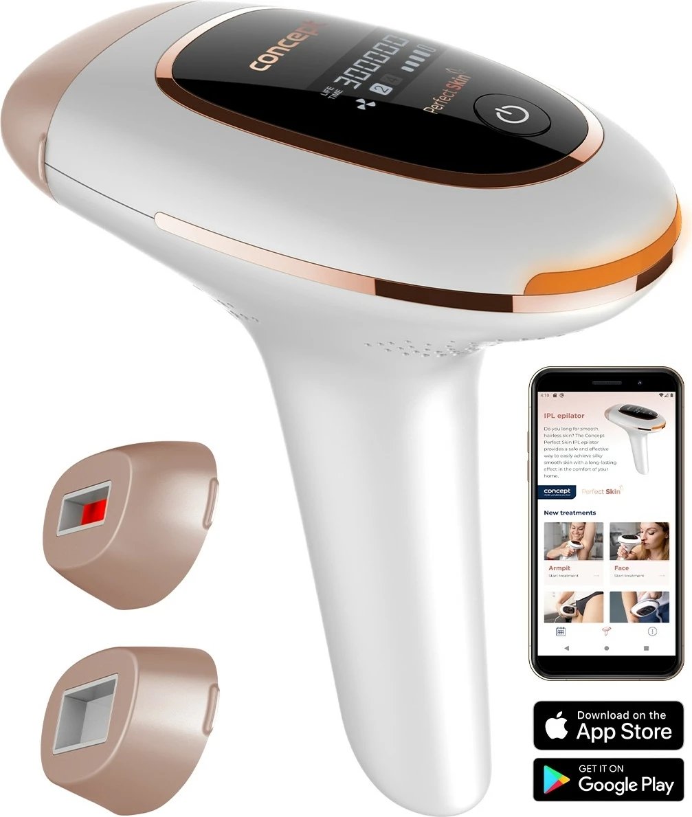 Depilator IPL Concept IL3020 Perfect Skin, 2 koka, i bardhë/ari/rozë