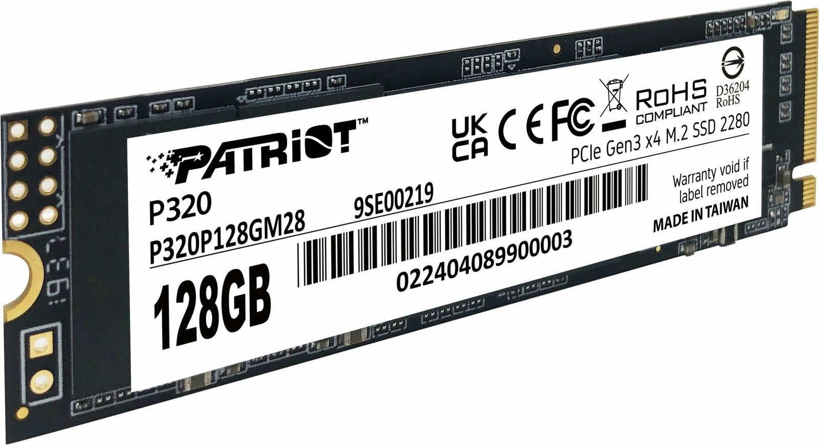 SSD M.2 Patriot P320 128GB PCIe 3.0 NVMe 2280
