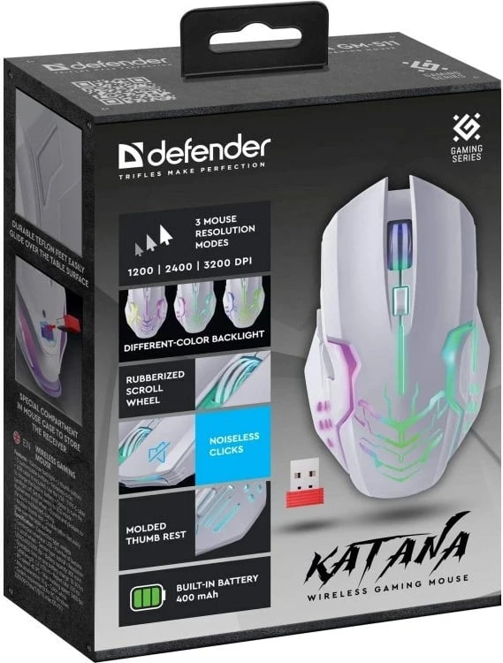 Maus Defender GM-511 Katana, 3200 DPI, i bardhë