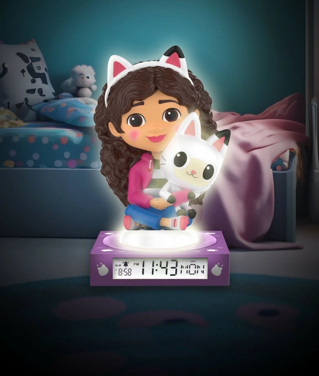 Llambë nate 3D me orë alarmi Kids Euroswan Gabby's Dollhouse GD00095, shumëngjyrëshe