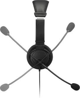 Kufje Kensington HiFi me mikrofon dhe butona për kontrollin e volumit, me kabllo, e zezë
