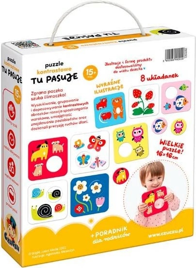 Puzzle kontrastiv CzuCzu 2009, 16 pjesë, për fëmijë, shumëngjyrësh, set