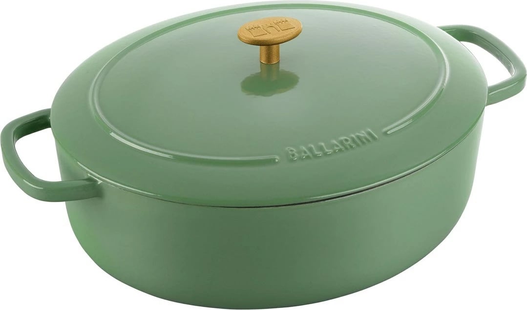 Tenxhere ovale prej gize Ballarini Bellamonte 5.5 litra, e gjelbër