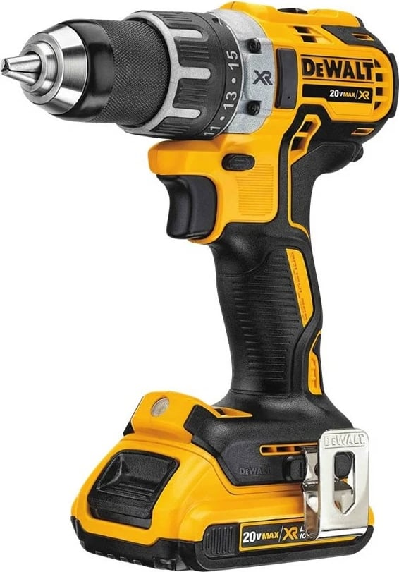 Pistol grip drill DeWALT DCD791D2-QW, 18V, 2 Ah, zi dhe verdhë