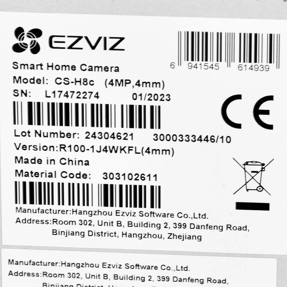 Kamerë IP Ezviz H8C, 4 MP, 2K, Bardhë Kamerë IP Ezviz H8C, 4 MP, 2K, Bardhë