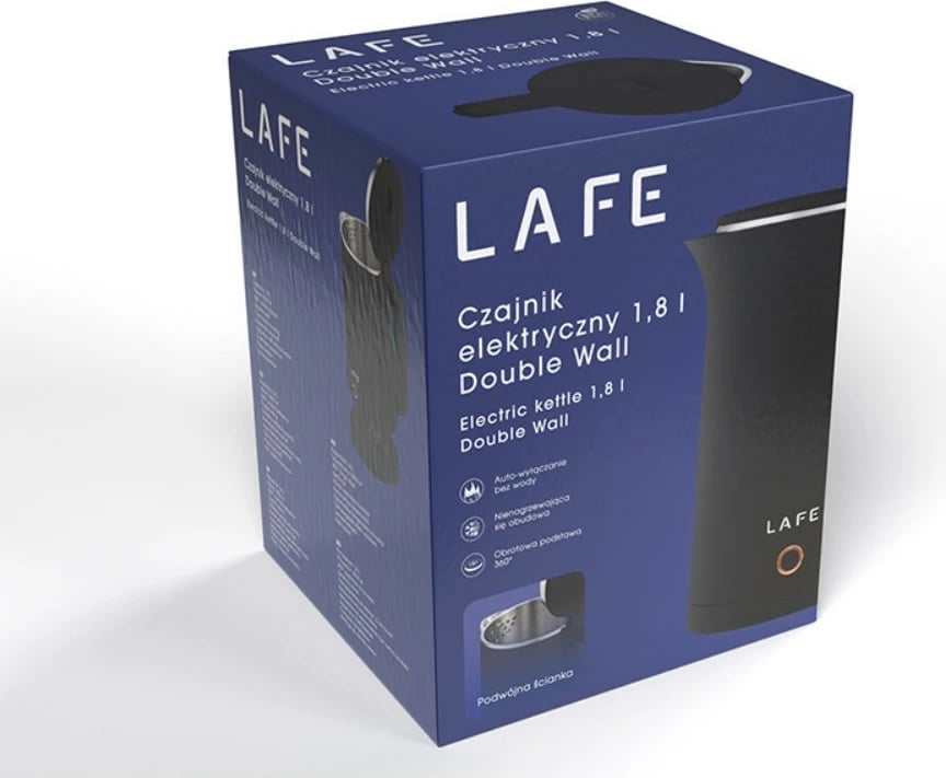 Zierës uji elektrik, Lafe, LAFCZA47467, 1.8 L, 1800 W, mur i dyfishtë Cool Touch, i zi
