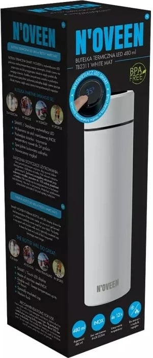 Shishe termike N'oveen TB2311, 450 ml, LED, Bardhë