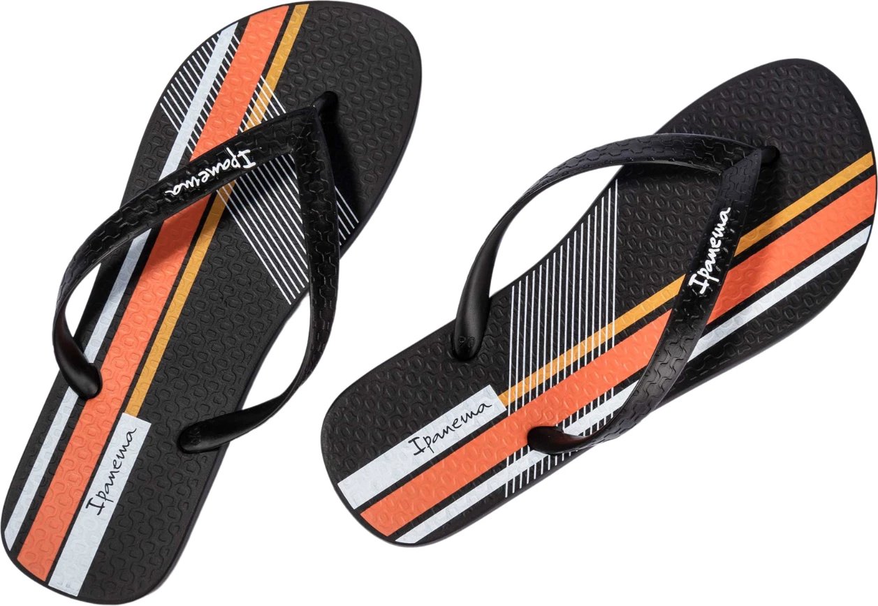 Flip-flopa për meshkuj Ipanema, zi-portokalli