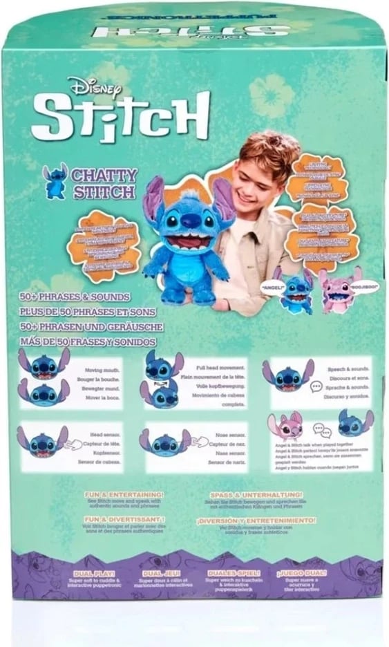 Kukull interaktive Disney Wow Stuff Real FX Chatty Stitch, Blu
