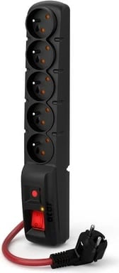 Prizë Acar F5 Power, 5 dalje, 5m, 16A, e zezë