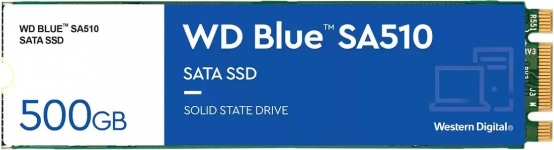 SSD Western Digital Blue SA510, 500GB, M.2 2280, SATA III