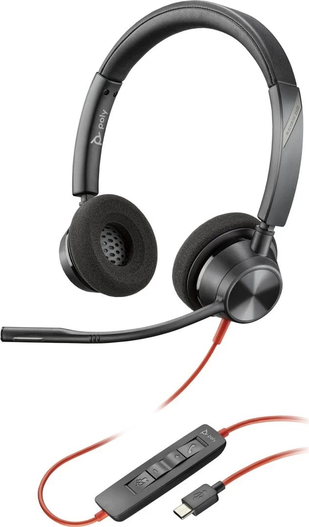 Kufje Poly Blackwire Stereo 3320 USB-C, të zeza