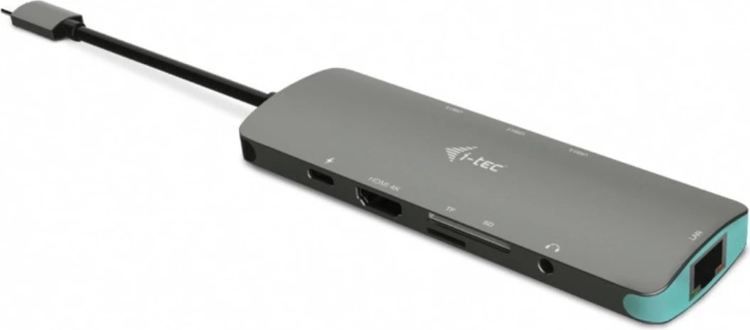 Kasë docking i-tec C31NANODOCKLANPD, HDMI 4K, USB-C, RJ-45, Lexues kartash, Gri/Sea