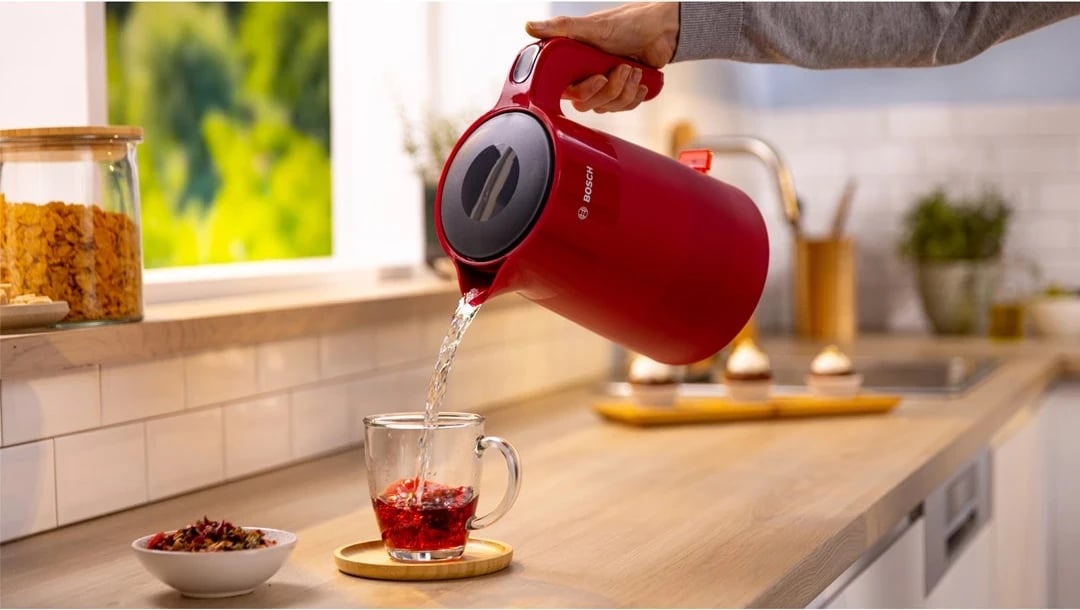 Çajnik elektrik Bosch TWK2M164, 1.7 L, 2400 W, i kuq