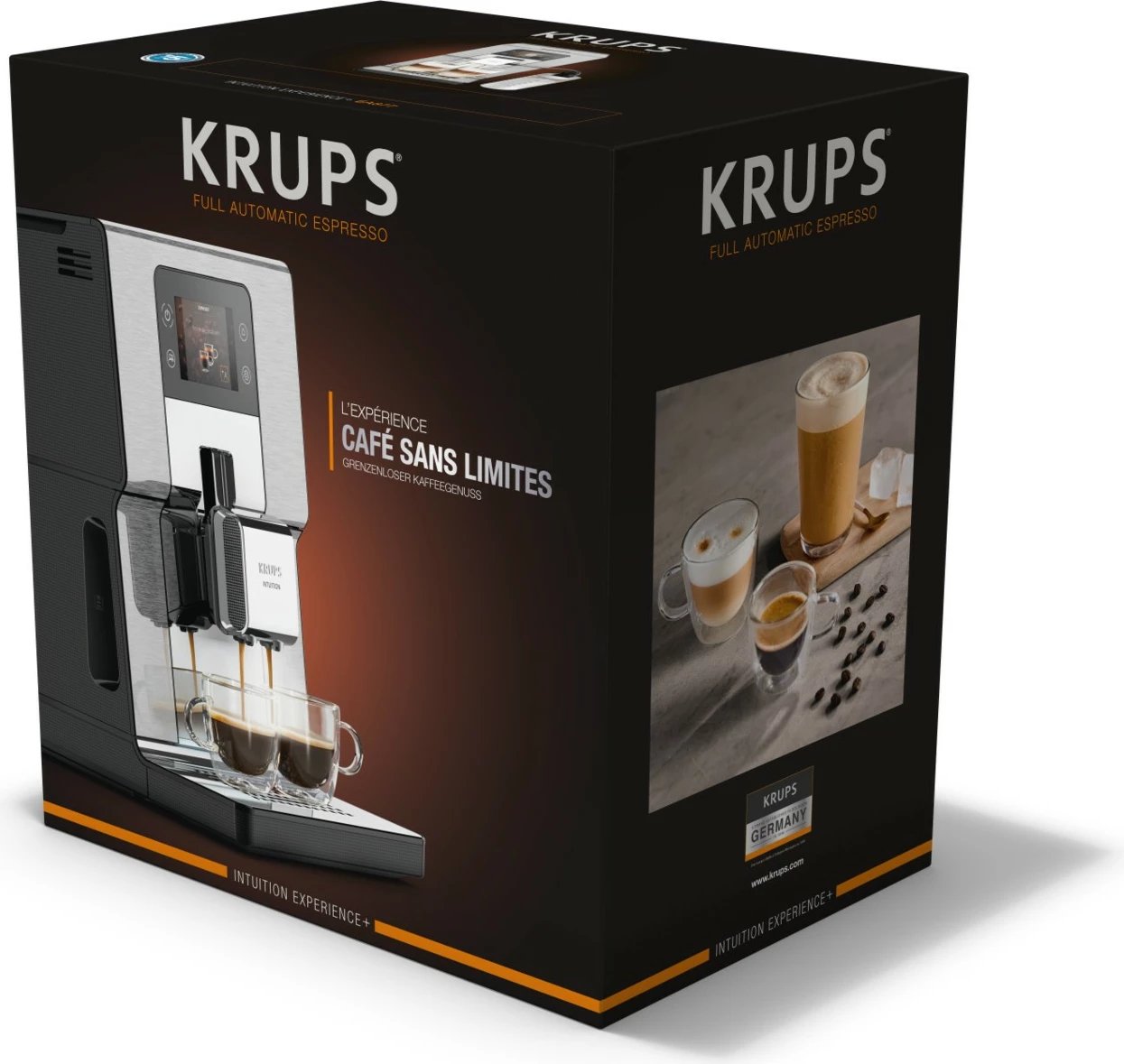 Aparat kafeje Krups Intuition Experience+ EA877D, 3L, mulliri i integruar, ekran me prekje, ngjyrë e zezë/çelik