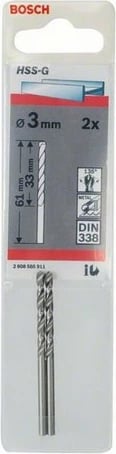 Bosch spiral HSS-G 3 mm metal