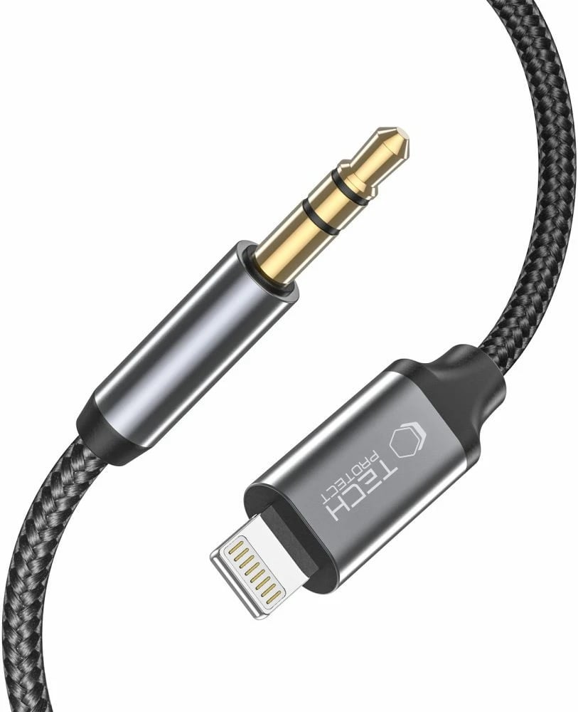Kabllo audio Tech-Protect UltraBoost, Lightning në 3.5mm, 1m, e zezë
