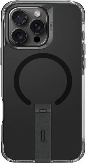 Mbështjellës UNIQ Eleva me këmbalec Vertica për iPhone 16 Pro, e zezë