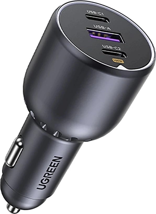 Karikues makinës UGREEN 130W, 3 porta, USB-C/USB-A, Gri