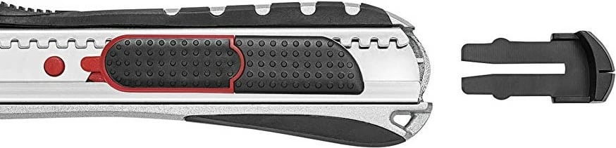 Thikë prerëse WEDO Cutter Safety 18 mm 2in1, inox, e zezë/e kuqe