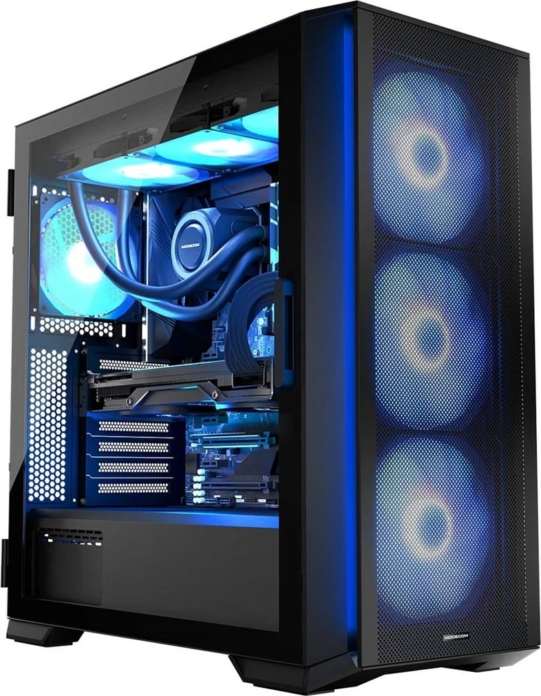 Kasë MODECOM HORIZON ARGB Flow MIDI USB 3.0 X 2 CYPE-C, e zezë
