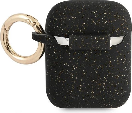 Mbështjellës Guess për AirPods 1/2, Silicone Glitter, i zi