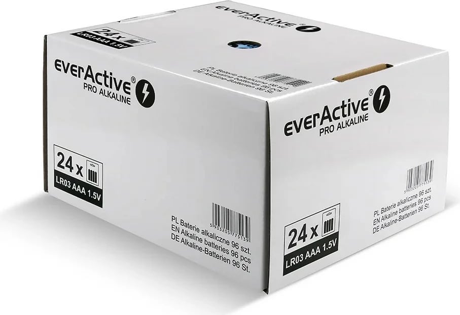 Bateri alkaline everActive LR03/AAA, 96 copë, paketim ekspozues