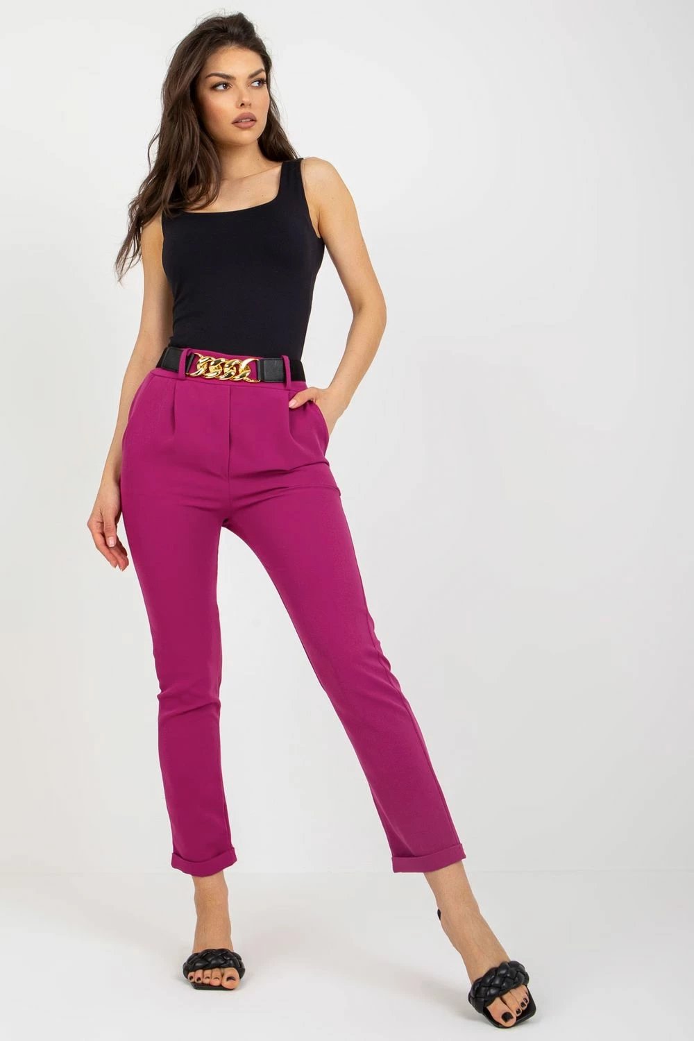 Pantalona femra Italy Moda 179694, vjollcë