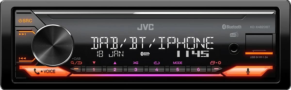 Radio veture JVC KD-X482DBT, Bluetooth, USB, DAB, i zi