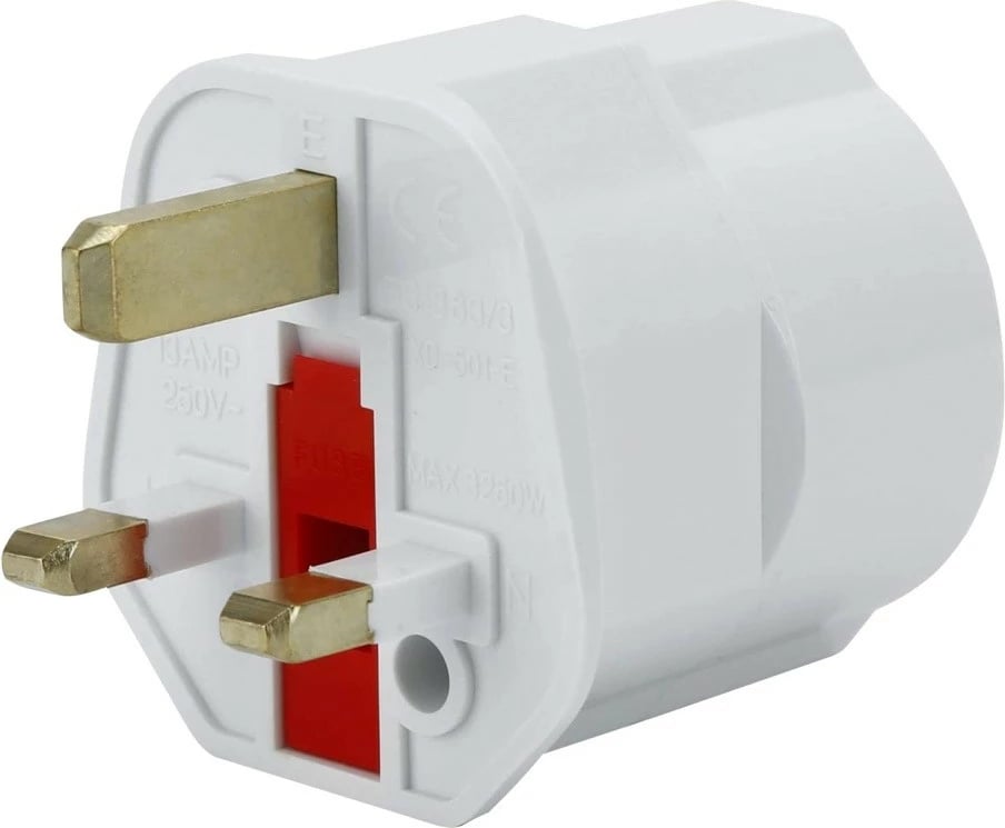 Adapter elektrik iBOX IAUKEU, UK-EU, i bardhë