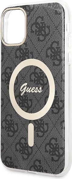 Set mbështjellës Guess GUBPN61H4EACSK me karikues wireless për iPhone 11, 6.1", MagSafe, zi