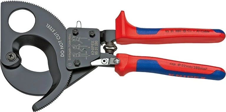 KNIPEX 95 31 280 presa kabllosh, dorezë plastike, 280 mm, e kuqe