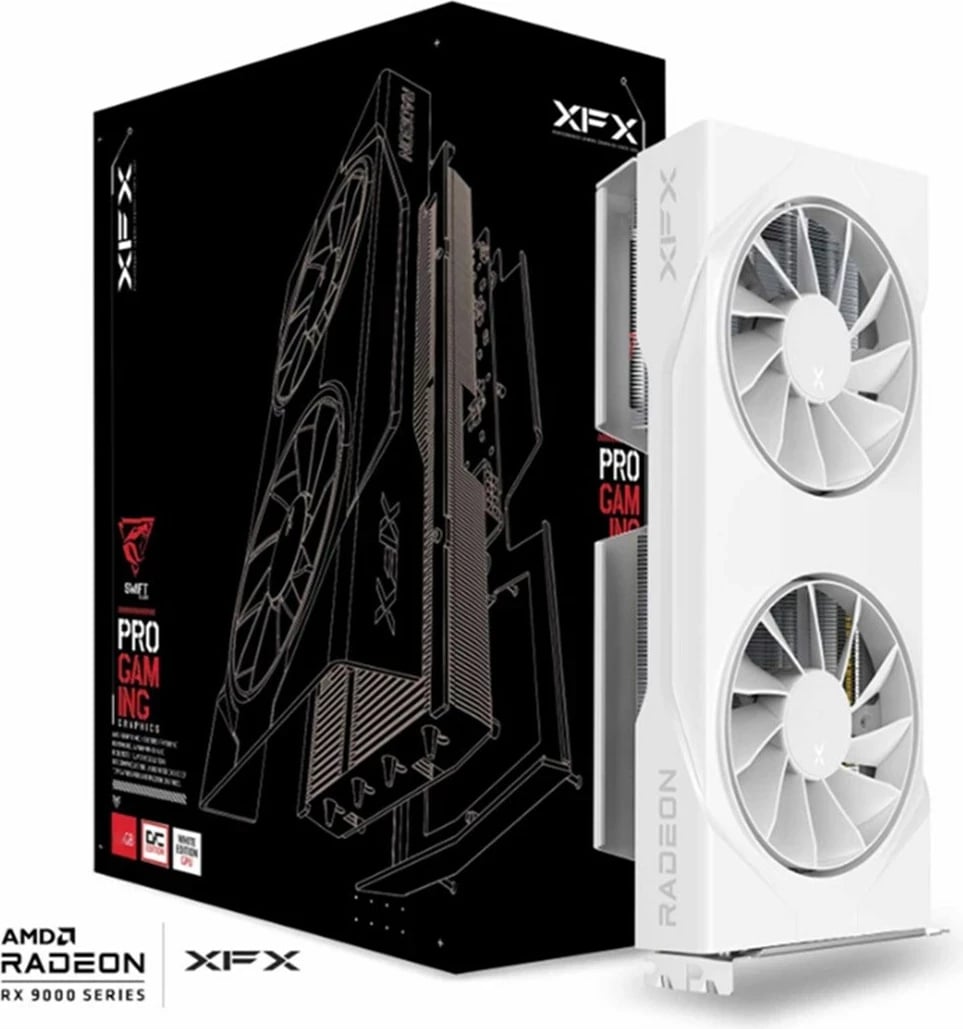 Kartelë grafike XFX Swift RX 9060XT OC, 8GB, e bardhë