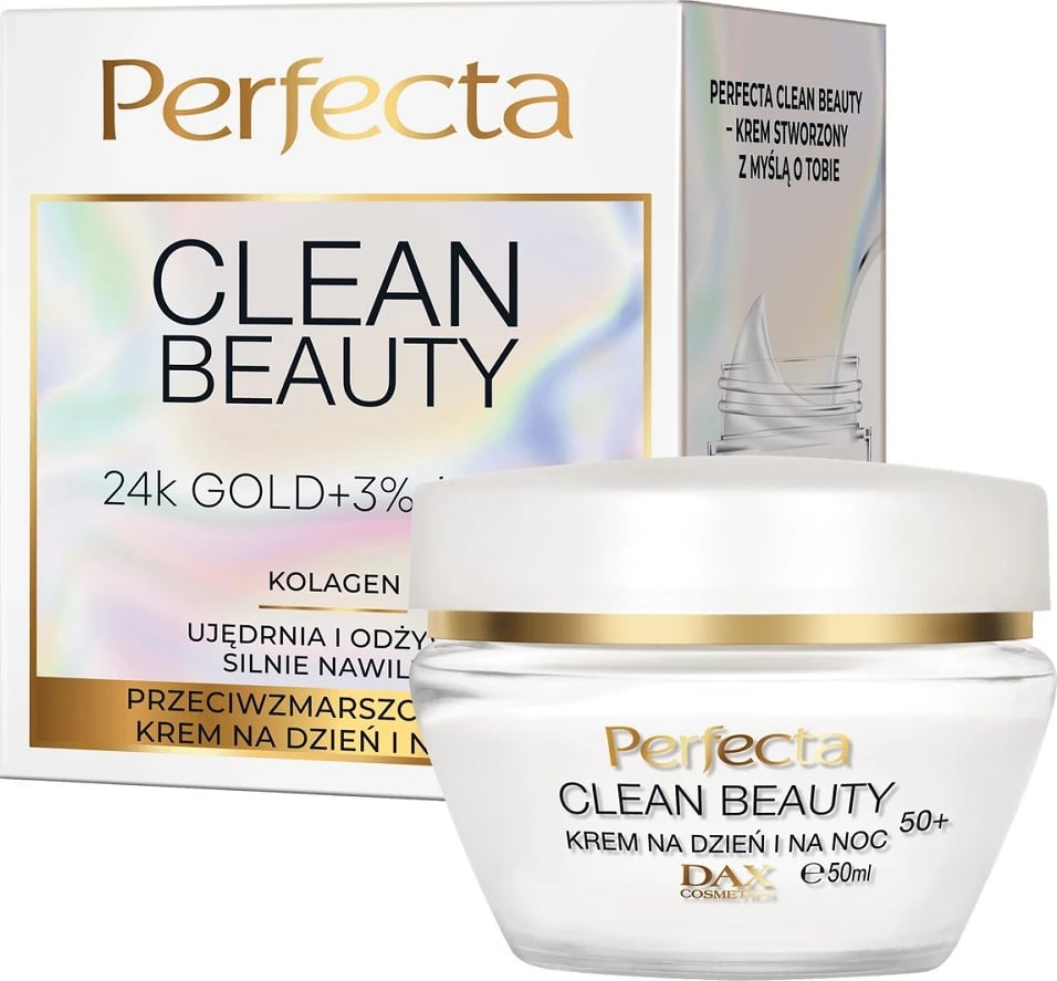 Krem fytyre kundër rrudhave Perfecta Clean Beauty dite dhe nate 50+, për femra, 50ml